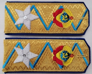 A pair of everyday shoulder straps, model 1943, of the General Commissar of State Security, Marshal of the Soviet Union, L.P. Beria, gimp